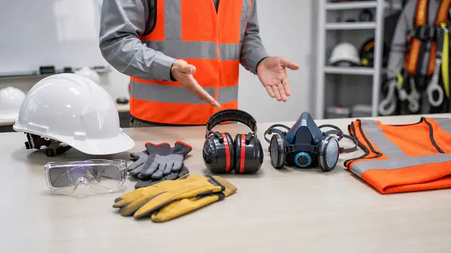 Materiais de seguranca do trabalho usados para orientacao de SST